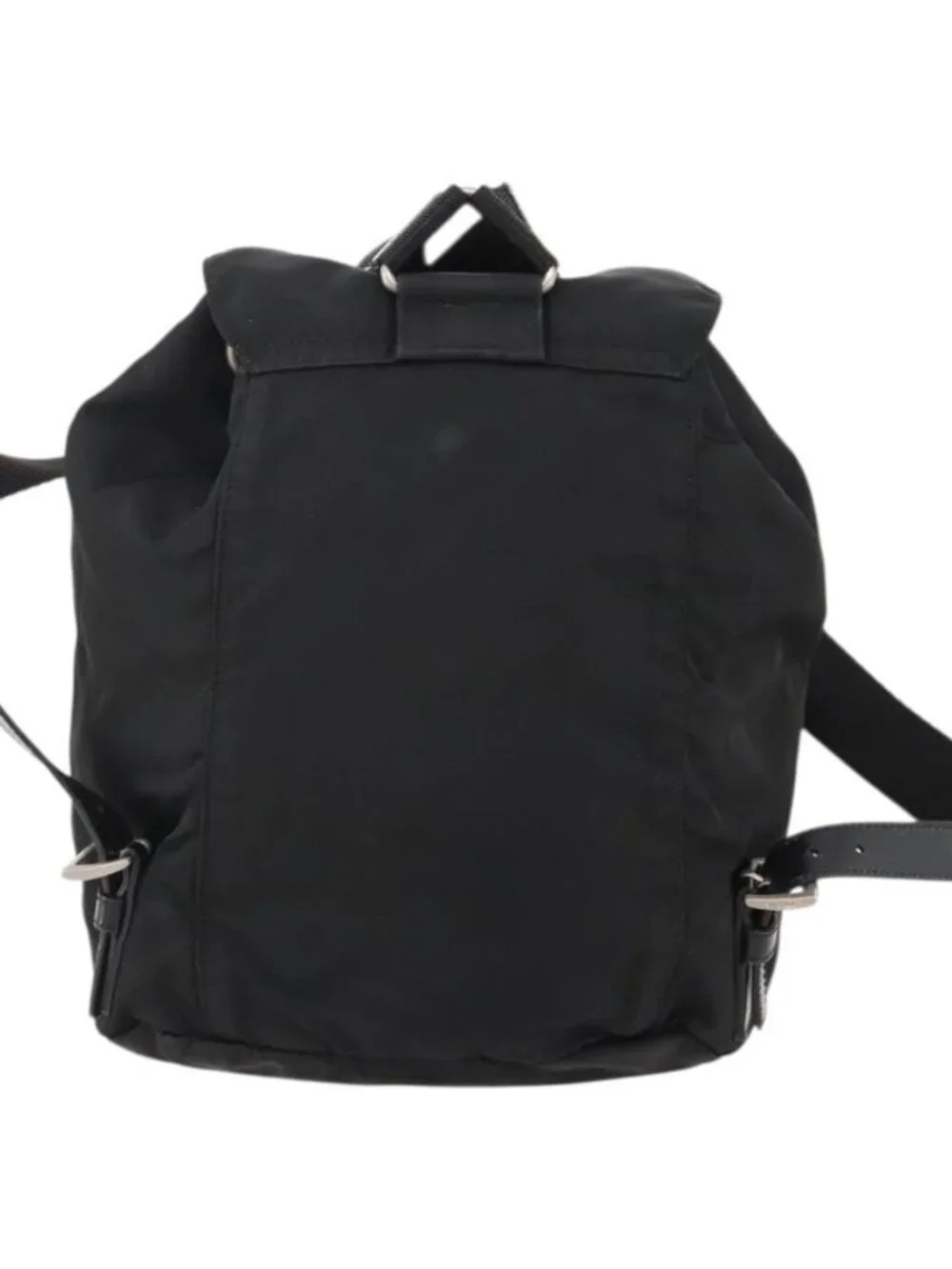 PRADA Backpack Nylon Black Silver Auth 183221